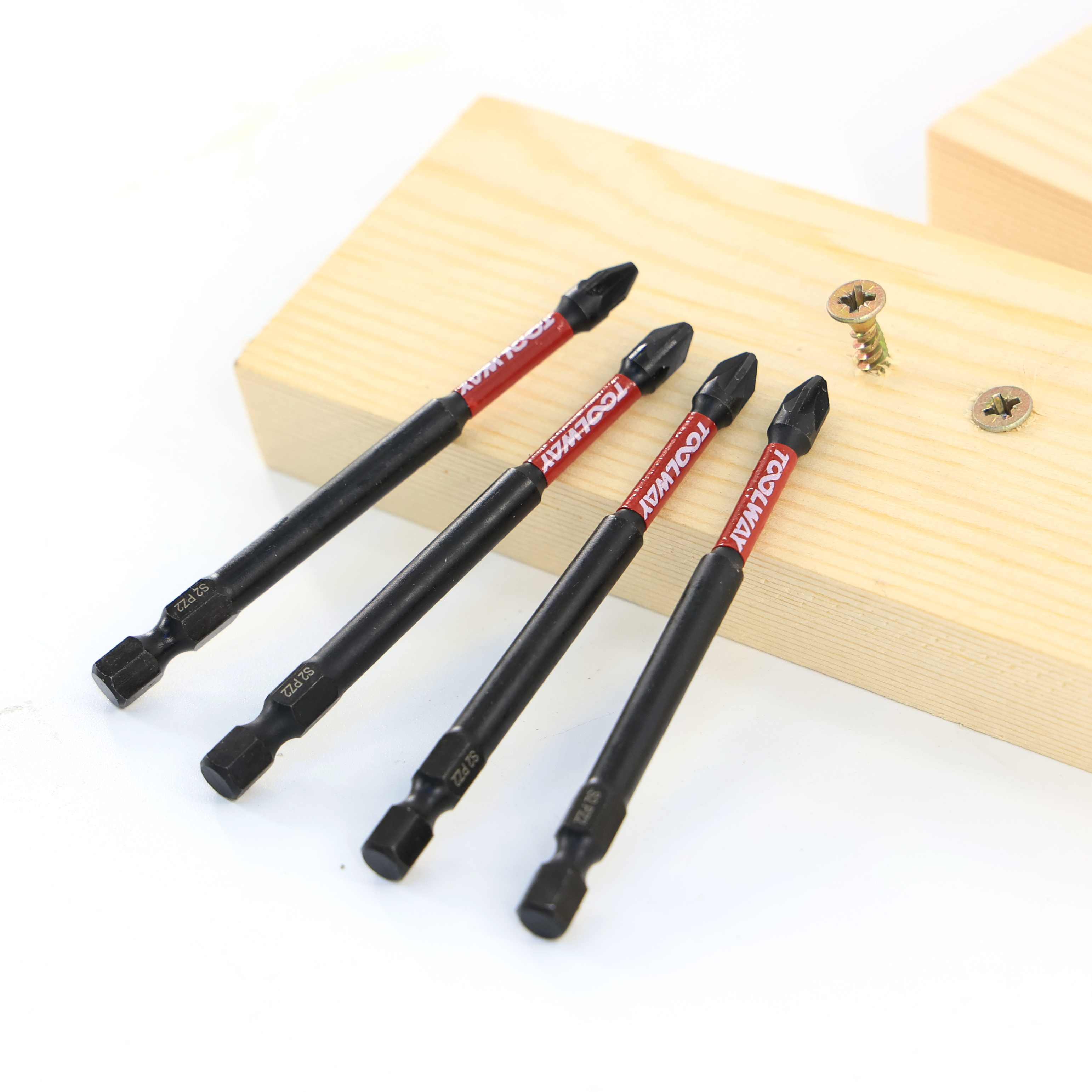 90MM PZ2 Impact Screwdriver Bits With Magnetic 2pcs In a pcak